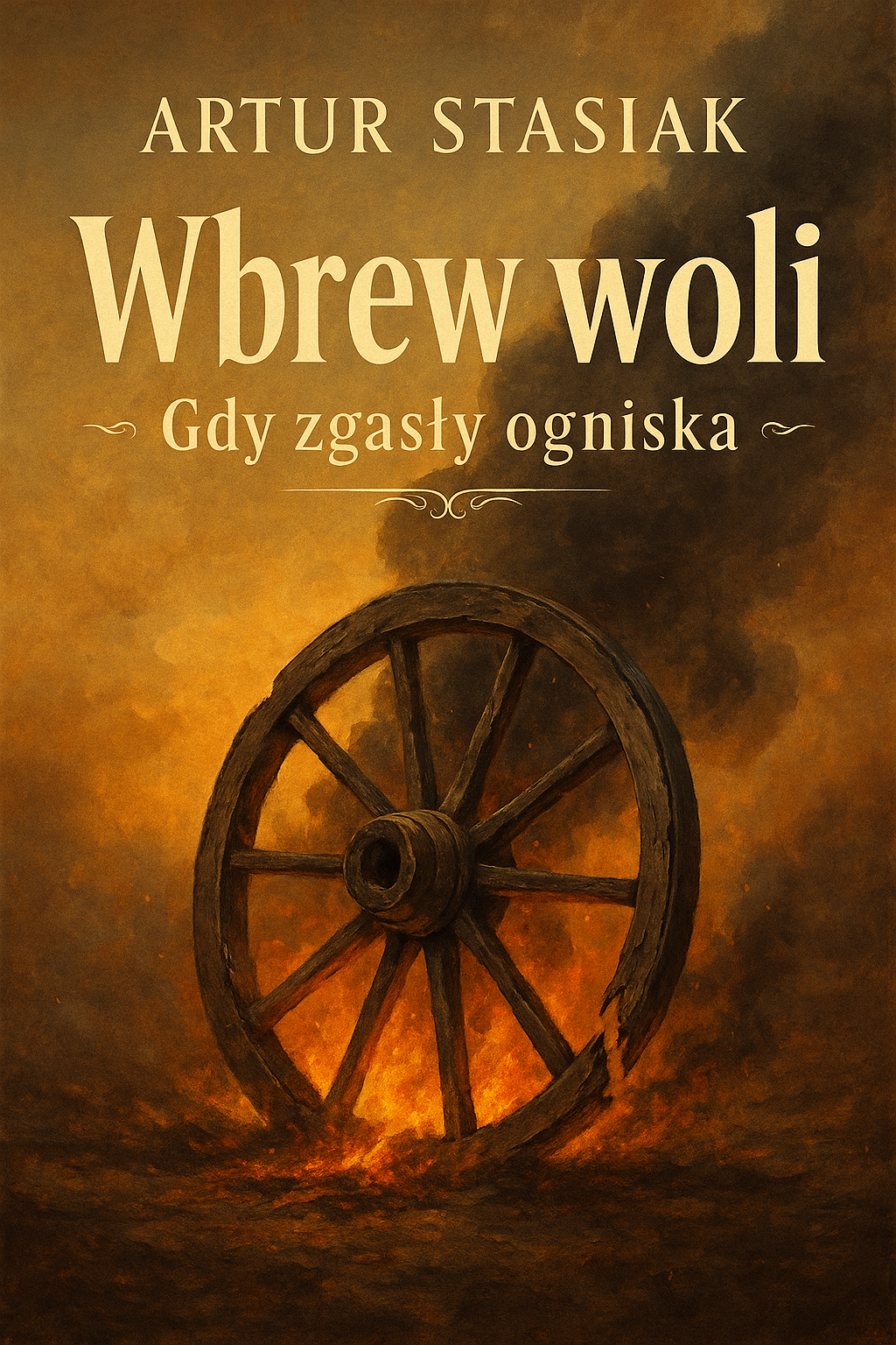 Okładka powieści „Wbrew woli. Gdy zgasną ogniska”